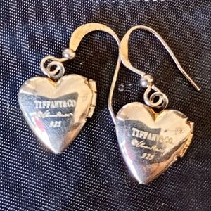 Sterling Silver Heart Locket Drop Earrings - Silver